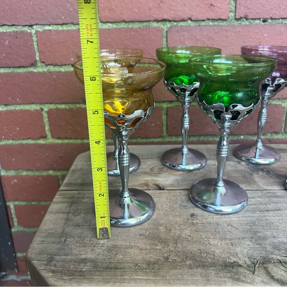 Vintage Farber Bros Krome Kraft Cordial Glasses - Set of 6 - Picture 11 of 11